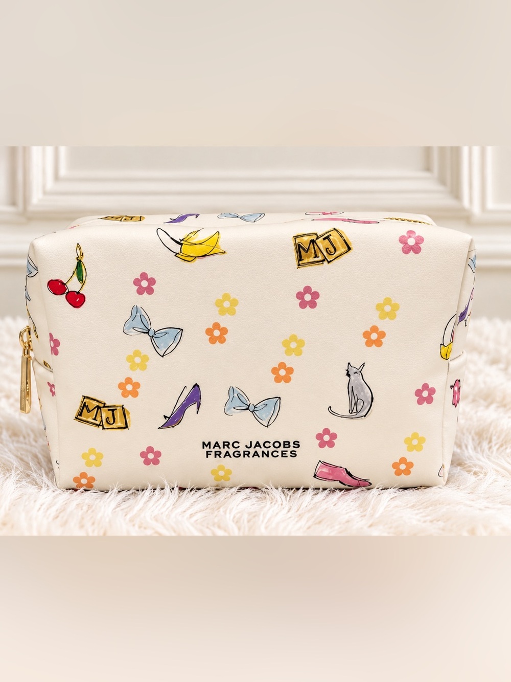 Marc Jacobs Fragrances Sketch Doodle Print Cosmetic Pouch NWOT
